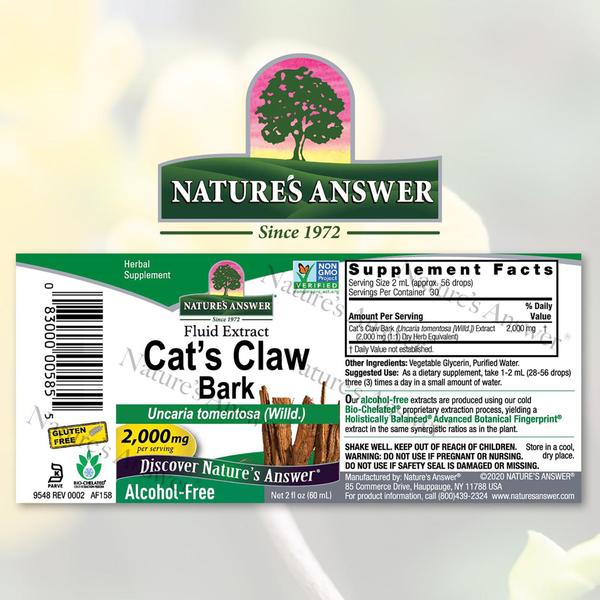 Imagem de Suplemento Natures Answer Cats Cats Claw Bark Extract 2000 mg 60 mL