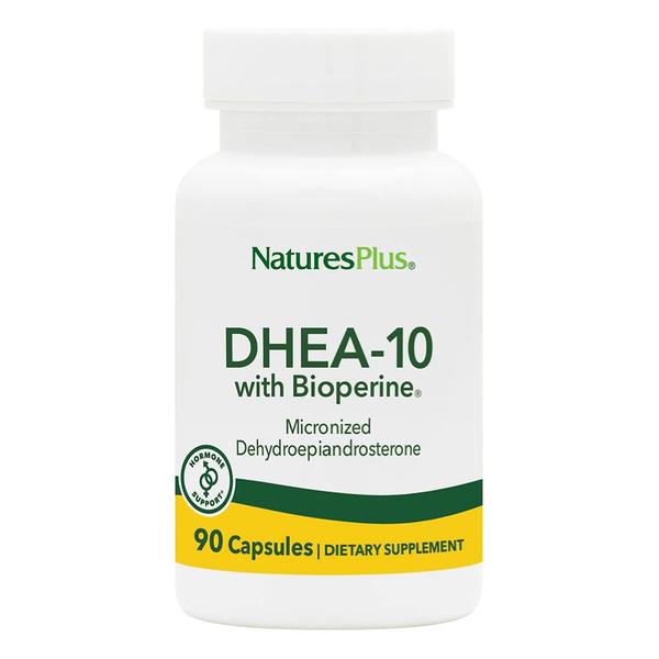 Imagem de Suplemento Natures Plus DHEA-10 com Bioperine 10 mg 90 cápsulas