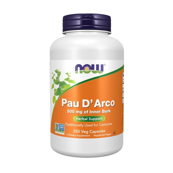 Imagem de Suplemento NOW Foods Pau D'Arco 500 mg 250 cápsulas vegetais