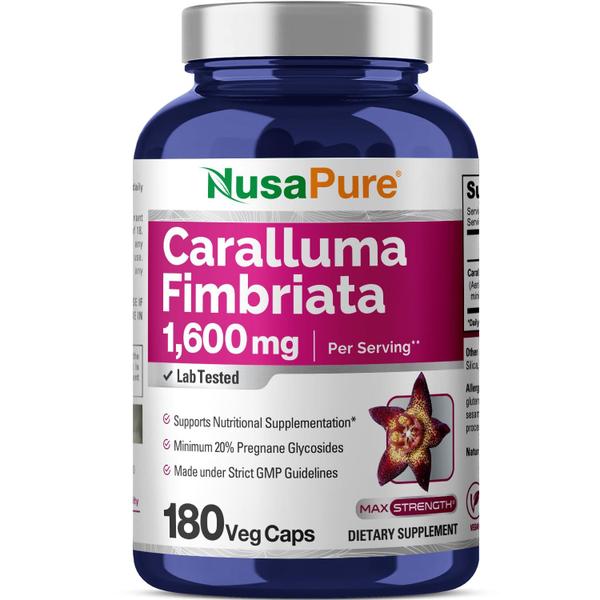 Imagem de Suplemento NusaPure Caralluma Fimbriata 1600mg 180 cápsulas