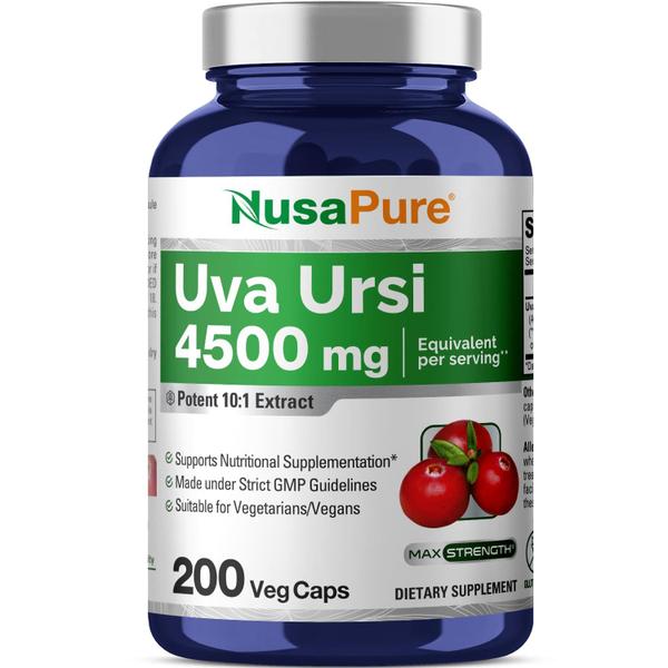 Imagem de Suplemento NusaPure Uva Ursi 4500mg 200 cápsulas vegetarianas