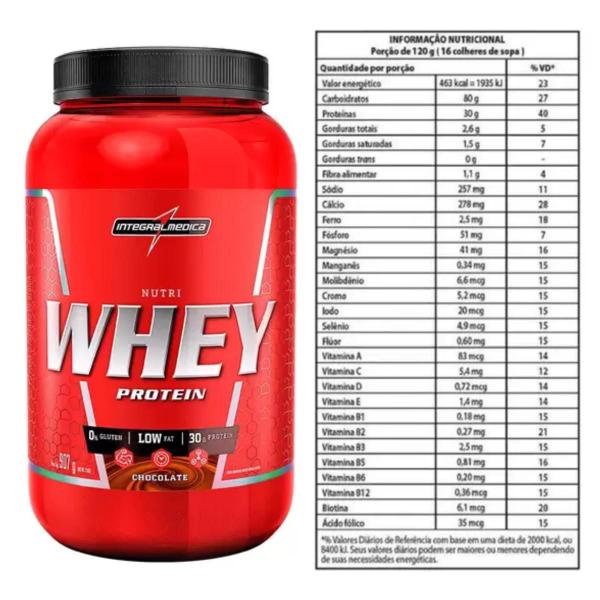 Suplemento Nutri Whey Integralmédica Pote 900g Chocolate Imagem de Suplemento Nutri Whey Integralmédica Pote 900g Chocolate