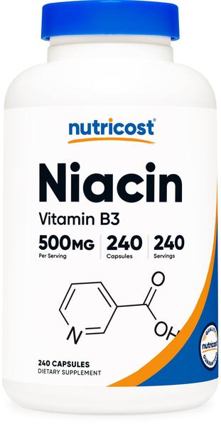 Suplemento Nutricost Niacina (Vitamina B3) 500mg - 240 Cápsulas Suplemento Nutricost Niacina (Vitamina B3) 500mg - 240 Cápsulas