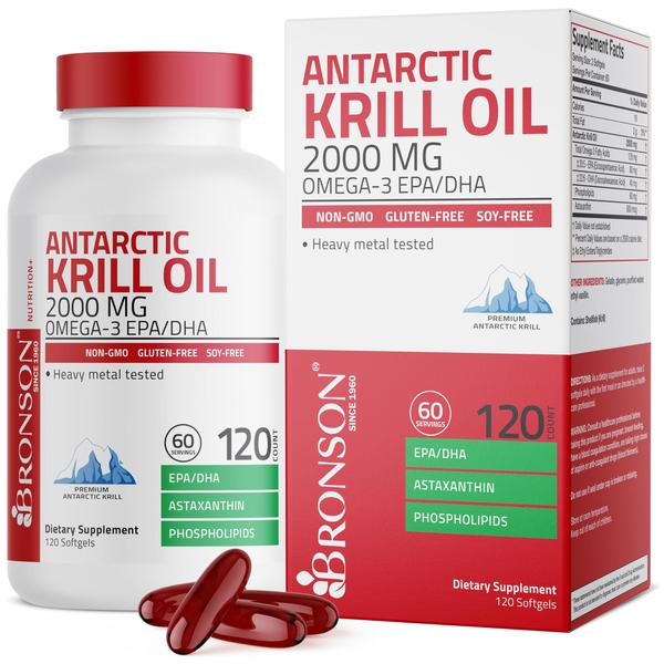 Imagem de Suplemento Óleo de Krill Antártico Bronson 2000 mg 120 cápsulas gelatinosas