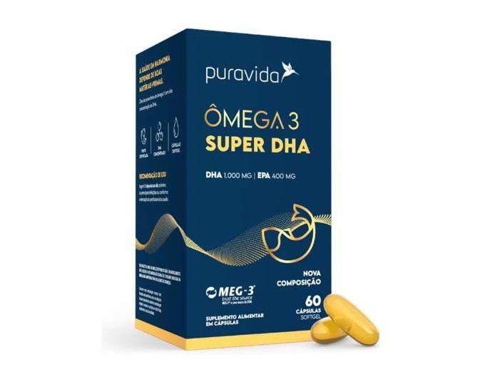 Imagem de Suplemento Omega 3 Super Dha 60 Cápsulas - Puravida