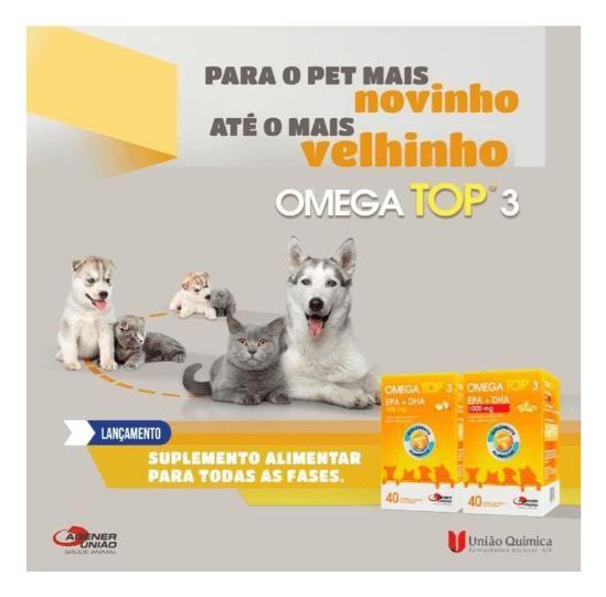 Imagem de Suplemento Omega Top 3 500 mg 40 Cápsulas para Cães e Gatos