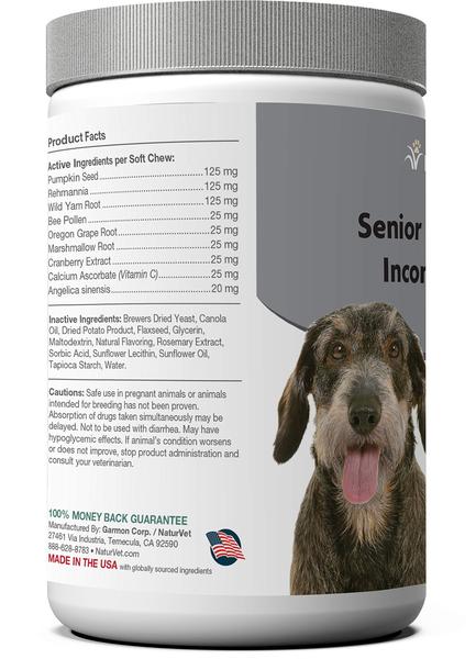 Imagem de Suplemento para cães NaturVet Senior Advanced Incontinence 120 Soft Chews