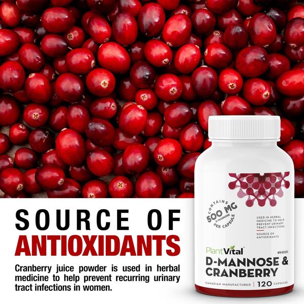 Imagem de Suplemento Plantvital D-Mannose 1000 mg em cápsulas com cranberry