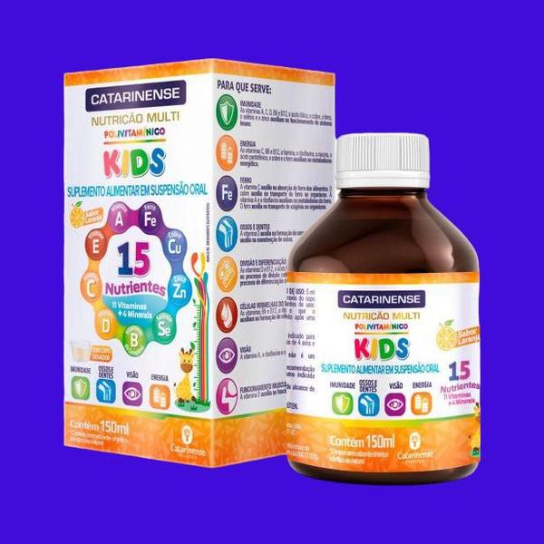Suplemento Polivitamínico Kids Multi 150ml - Catarinense Imagem de Suplemento Polivitamínico Kids Multi 150ml - Catarinense