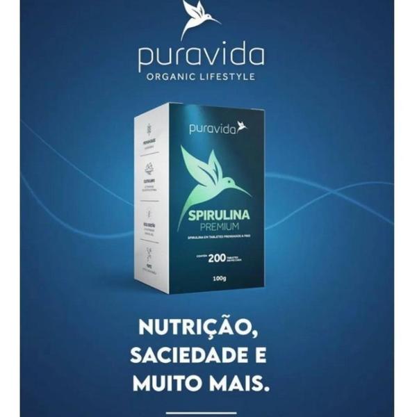 Imagem de Suplemento Pura Vida Spirulina Orgânica 500mg/200 Tabletes