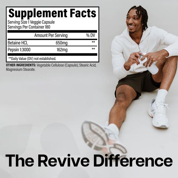 Suplemento Revive MD Betaine HCL com Pepsina 180 cápsulas Imagem de Suplemento Revive MD Betaine HCL com Pepsina 180 cápsulas