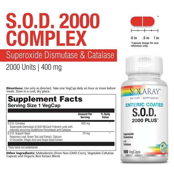 Imagem de Suplemento Solaray S.O.D. 2000 Plus 400 mg 100 cápsulas