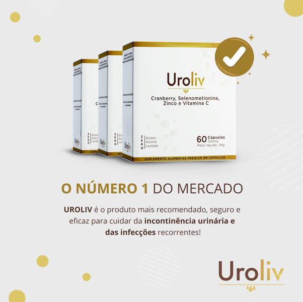 Imagem de Suplemento Trata Incontinência Urinária - Uroliv (180 Cáps)