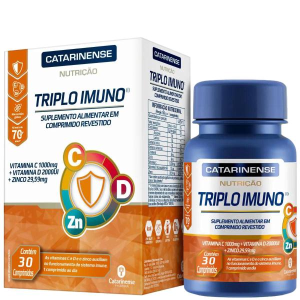 Suplemento Vitamina Nutrição Triplo Imuno 30Cpr Catarinense Imagem de Suplemento Vitamina Nutrição Triplo Imuno 30Cpr Catarinense