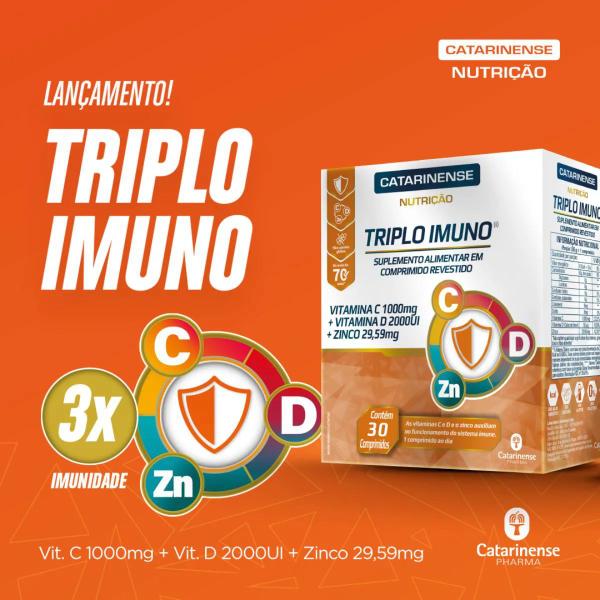Suplemento Vitamina Nutrição Triplo Imuno 30Cpr Catarinense Imagem de Suplemento Vitamina Nutrição Triplo Imuno 30Cpr Catarinense