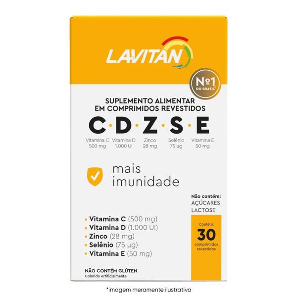 Imagem de Suplemento Vitaminas Minerais CDZSE Imunidade 30un Lavitan