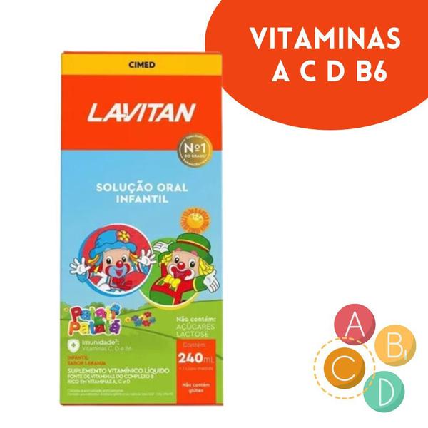 Imagem de Suplemento Vitamínico Lavitan Kids Sabor Laranja Solução Oral 240ml Cimed