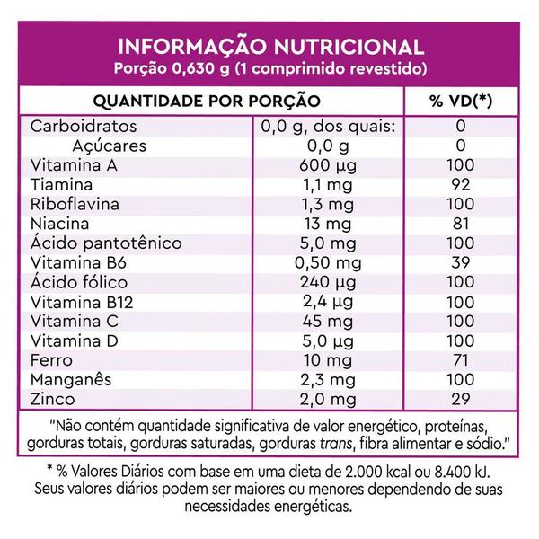 Imagem de Suplemento Vitamínico Mineral AZ Mulher Feminin Lavitan c/30