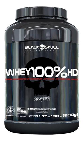 Imagem de Suplemento Whey Protein 100% Hd Black Skull  900g Baunilha