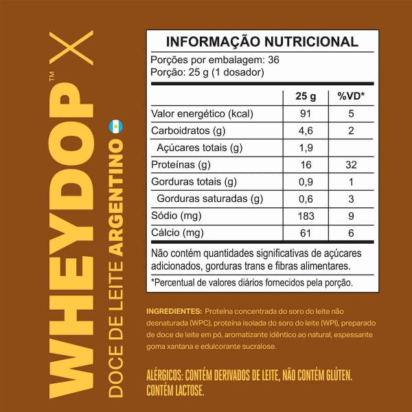 Imagem de Suplemento Whey Protein Wheydop X Em Pó Concentrado E Isolado 900 G Elemento Puro