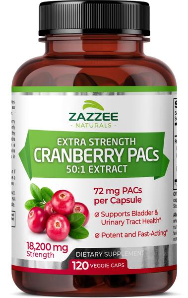 Imagem de Suplemento Zazzee Extra Strength Cranberry PACs 120 cápsulas