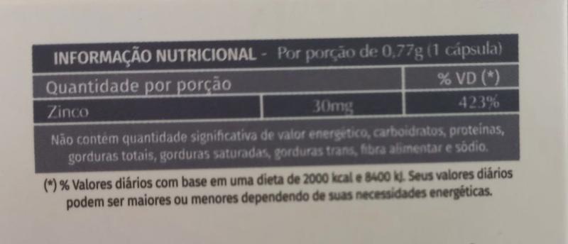 Imagem de Suplemento Zinco Concentrado Com 30 Cps - La San Day