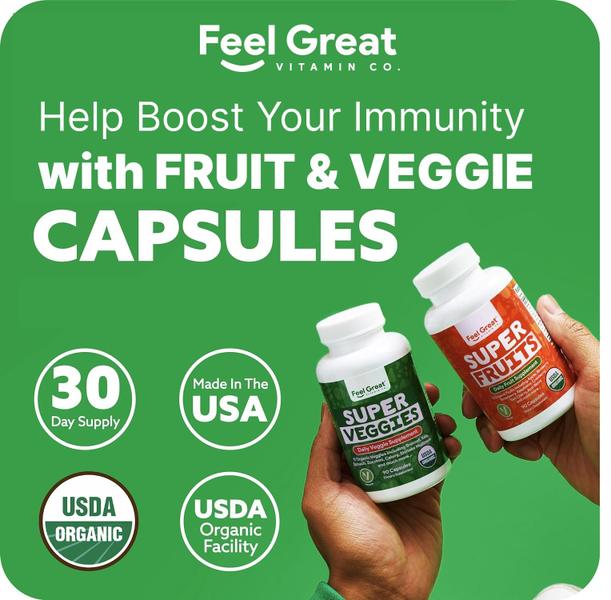 Imagem de Suplementos Feel Great USDA Organic Fruit & Veggie 2x90ct