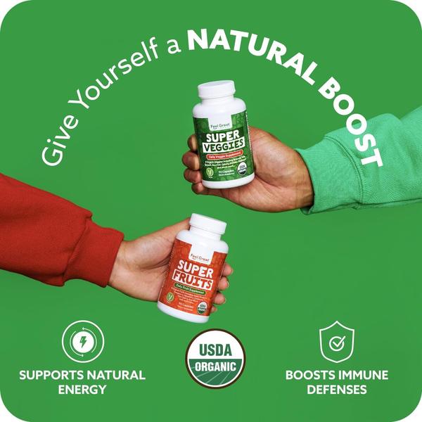 Imagem de Suplementos Feel Great USDA Organic Fruit & Veggie 2x90ct