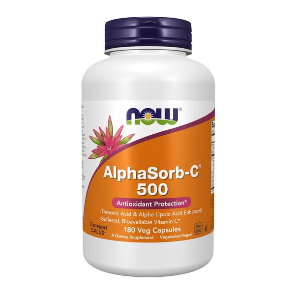 Imagem de Suplementos NOW Alphasorb-C 500 mg com ácido treônico 180 cápsulas