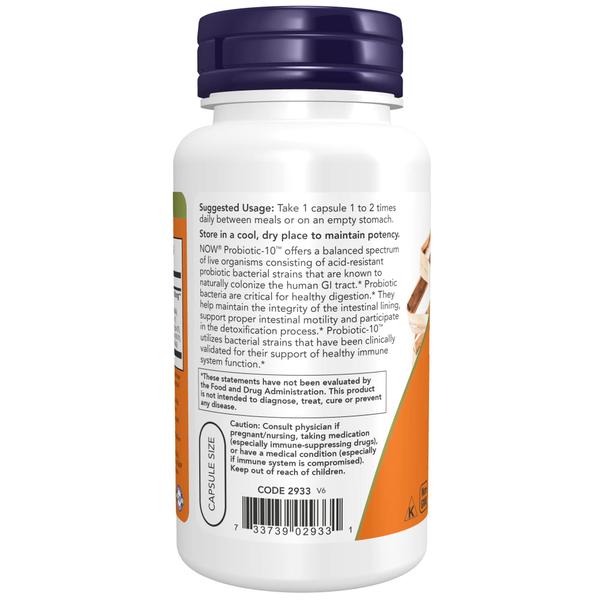 Imagem de Suplementos NOW Probiotic-10 25 bilhões de cápsulas de 100 vegetais