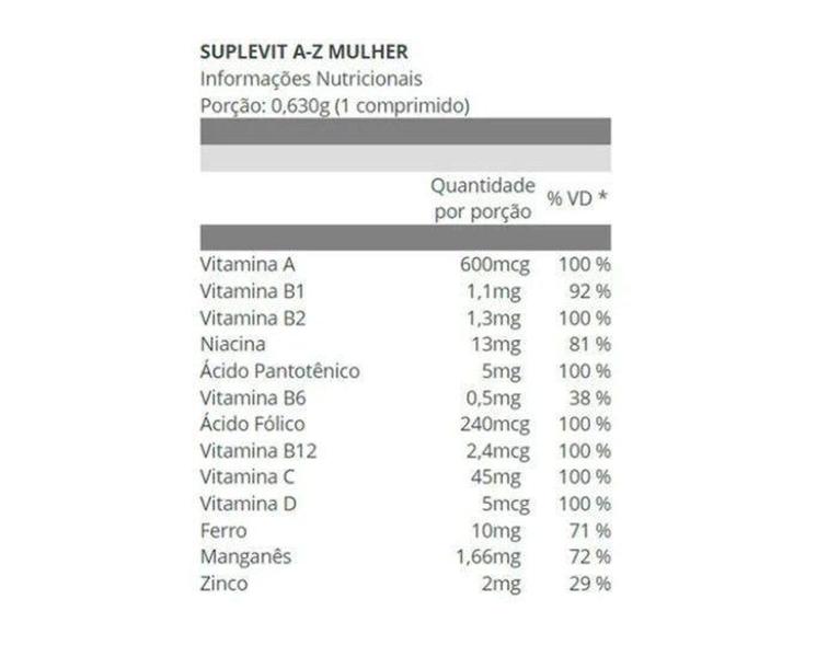 Imagem de Suplevit A-z Mulher 60 Comprimidos Zero Açúcar Ems