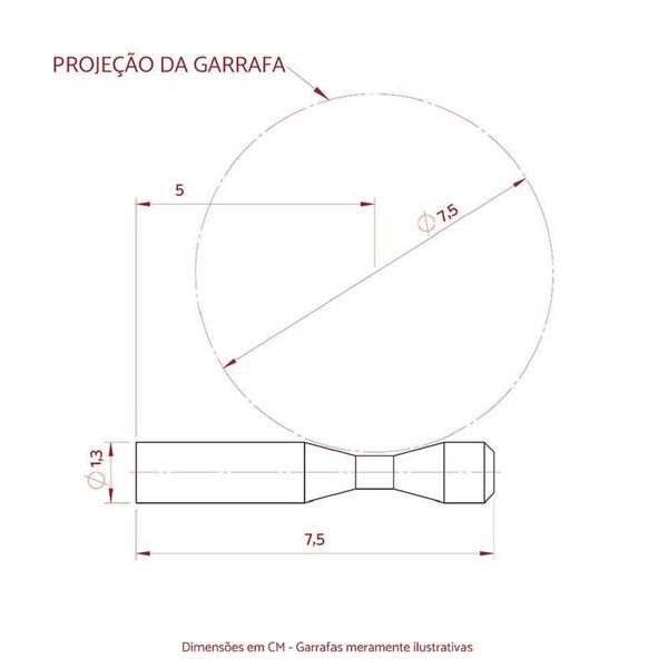 Imagem de Suporte 1 Garrafa Pino Aluminio Garrafeiros 13X75Mm Kit 2Un