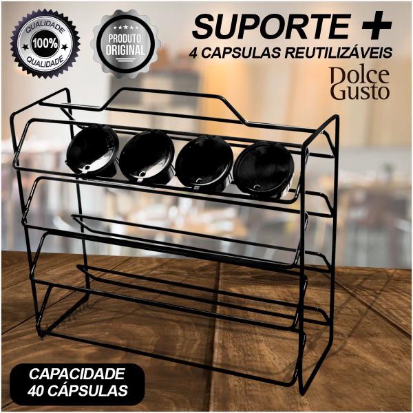 Imagem de Suporte 40 Cápsula Café Gusto E 4 Capsulas Reutilizavel Café