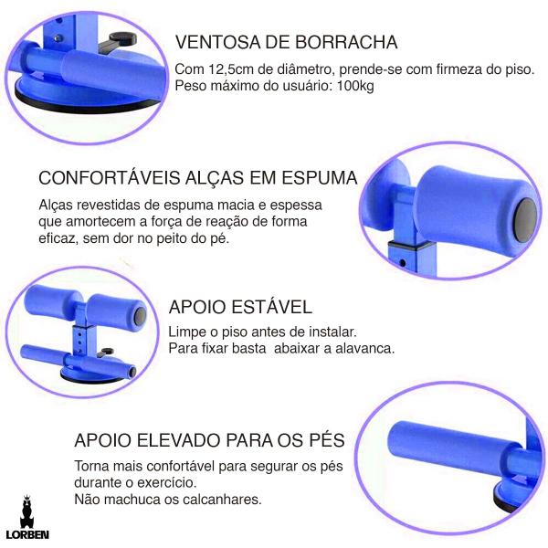 Imagem de Suporte Abdominal Ventosa Sucção Academia Exercícios - GT6002 Lorben