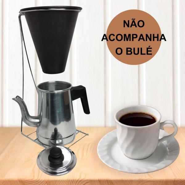 Imagem de Suporte aço de café com porta-filtro plástico