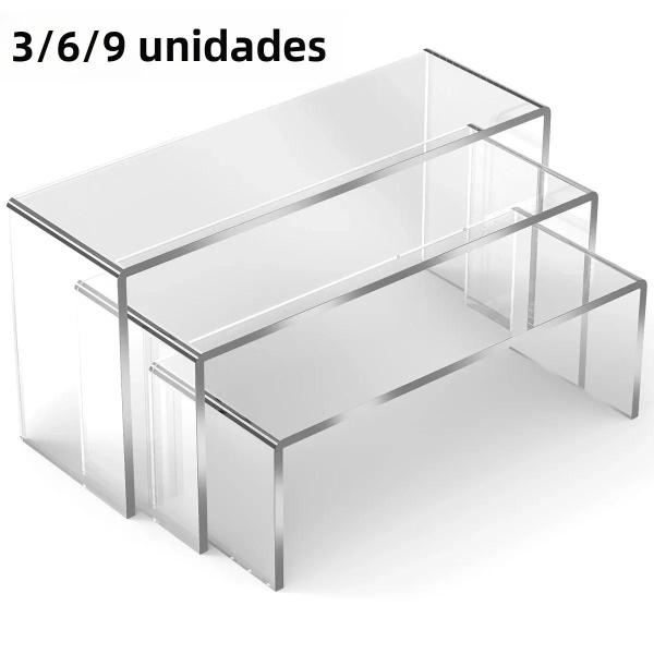 Imagem de Suporte Acrílico Transparente para Exibição de Perfumes, Bonecas, Jóias e Miniaturas