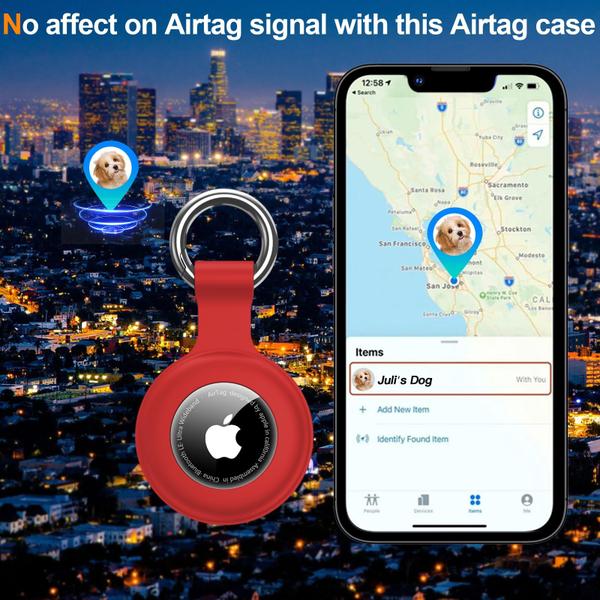 Imagem de Suporte Airtag hitfine IPX8 à prova d'água com chaveiro, pacote com 4