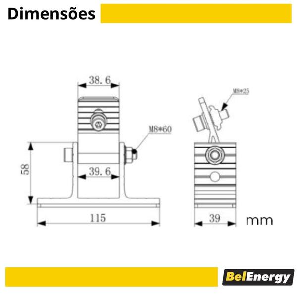 Imagem de Suporte ajustavel p/ laje 1 peça belenergy