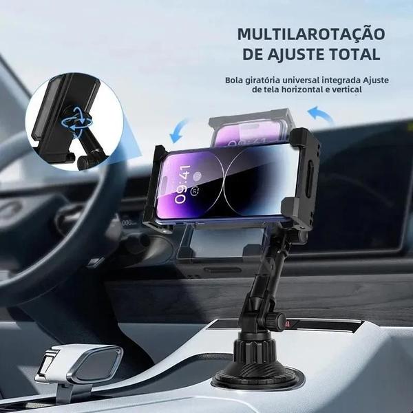 Imagem de Suporte Ajustável para Copo e Tablet de Carro - Base Triangular Antiderrapante