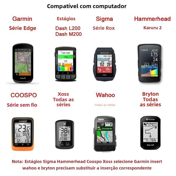 Imagem de Suporte Ajustável para Guidão de Bicicleta - Compatível com Garmin Edge e Wahoo Elemnt