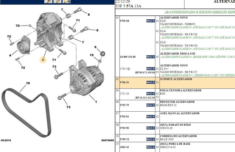 Imagem de Suporte alternador peugeot 206 207