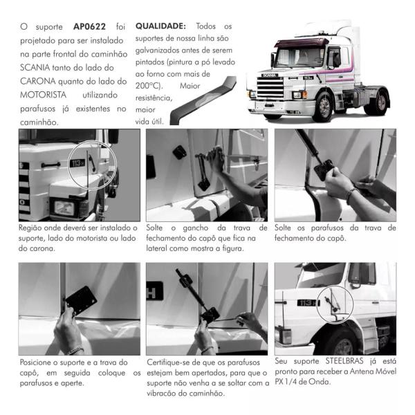 Imagem de Suporte Antena Px Dianteiro Capô Scania Antiga 112 113 H