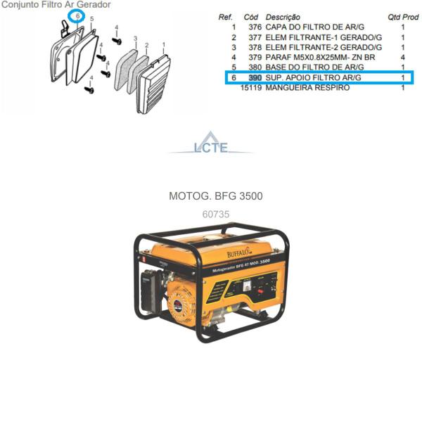 Imagem de Suporte Apoio Filtro de Ar P/ Motogerador BFG 3250 Buffalo