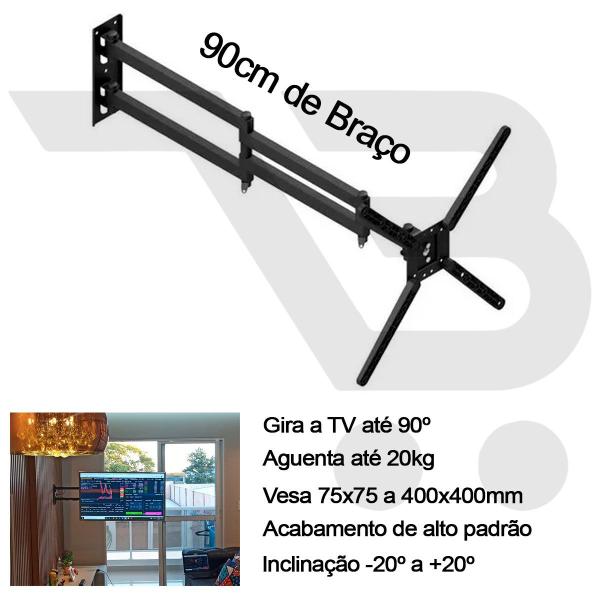 Suporte Articulado 10 A 55 Pol Girar Tv 90º Braço Longo 90cm - bsp Imagem de Suporte Articulado 10 A 55 Pol Girar Tv 90º Braço Longo 90cm