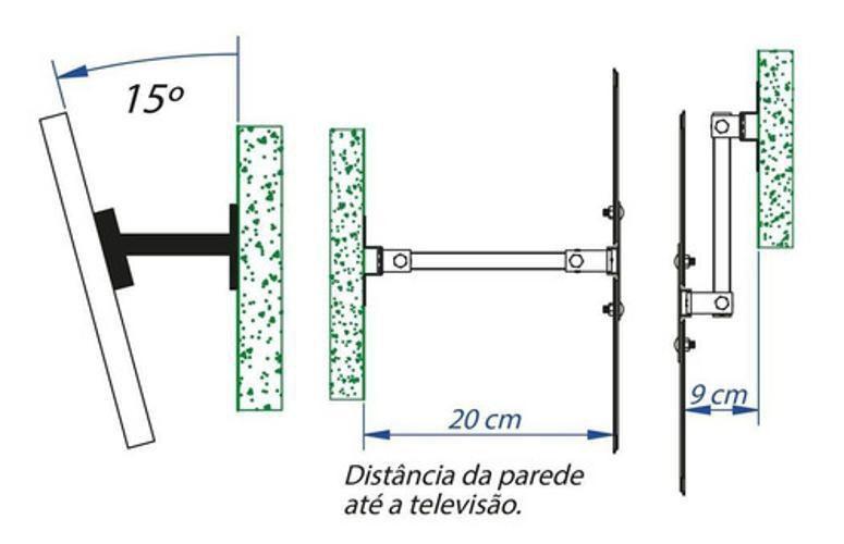 Imagem de Suporte Articulado 3 Movimentos Para Smart Tv 32 Polegadas