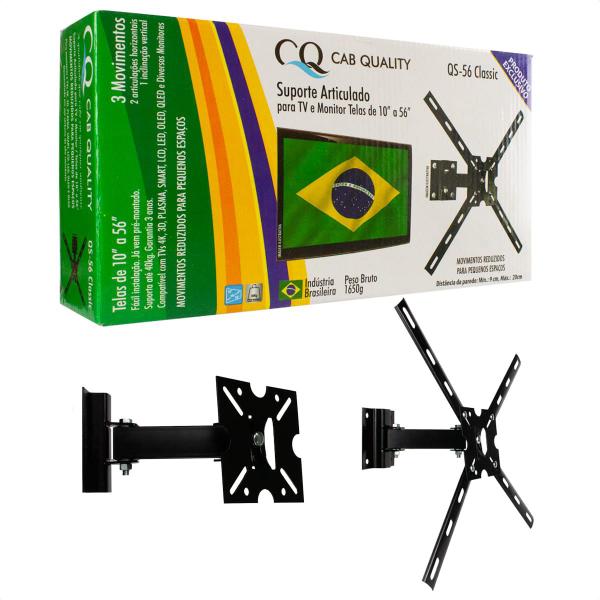 Suporte articulado 3 movimentos para Smart TV 4K Ultra HD LG LED 43 polegadas - Cab Quality Imagem de Suporte articulado 3 movimentos para Smart TV 4K Ultra HD LG LED 43 polegadas
