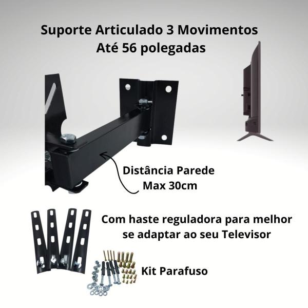 Imagem de Suporte Articulado 3 Movimentos Para Tv P725 Smart Led 55 4K