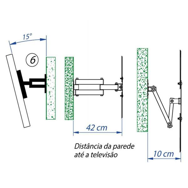 Suporte Articulado 4 Movimentos Retrátil Smart 55 Qled 4K - Cab Quality Imagem de Suporte Articulado 4 Movimentos Retrátil Smart 55 Qled 4K