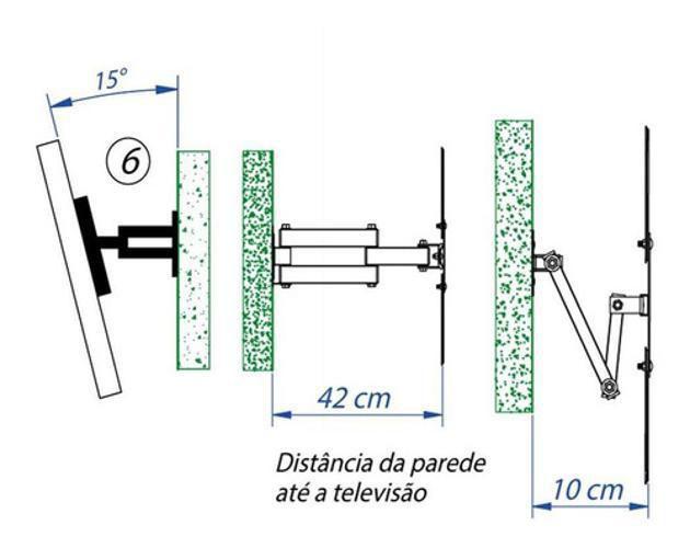 Imagem de Suporte Articulado 4 Movimentos Tv E Monitor Telas Até 70