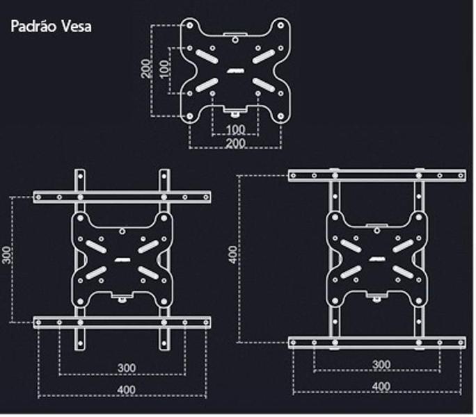 Imagem de Suporte Articulado Airon Wall Ma600 Até 65'' Giro De 90